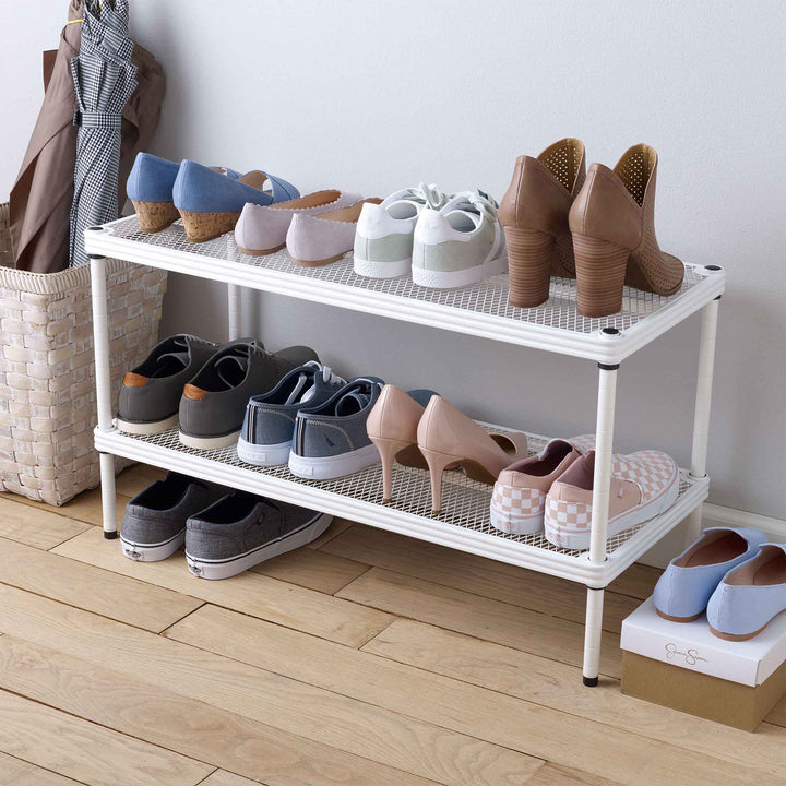 Design Ideas MeshWorks 2 Tier Full-Size Storage Shelving Unit Rack, Open Box)