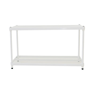 Design Ideas 2 Tier Full-Size Metal Storage Shelving Unit Rack, White(For Parts)