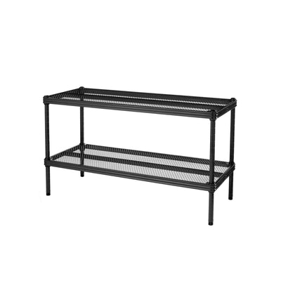 Design Ideas MeshWorks 2 Tier Full Size Metal Storage Shelving Unit Rack, Black - VMInnovations