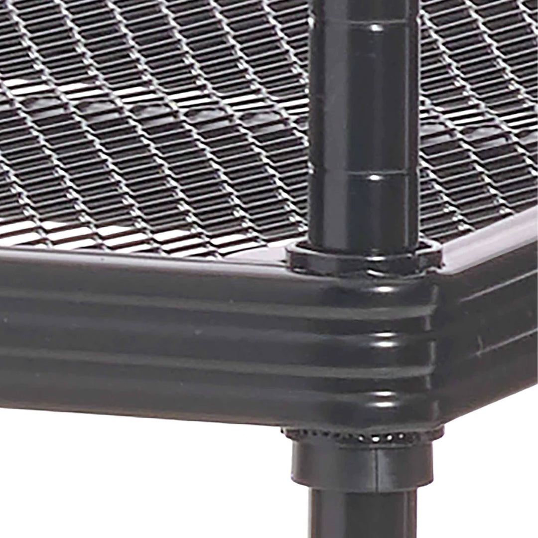 Design Ideas MeshWorks 2 Tier Full Size Metal Storage Shelving Unit Rack, Black