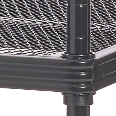 Design Ideas MeshWorks 2 Tier Full Size Metal Storage Shelving Unit Rack, Black - VMInnovations