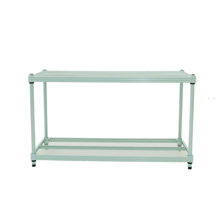 Design Ideas 2 Tier Full Size Metal Storage Shelving Unit, Sage Green(For Parts)