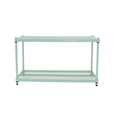 Design Ideas 2 Tier Full Size Metal Storage Shelving Unit, Sage Green (Used) - VMInnovations