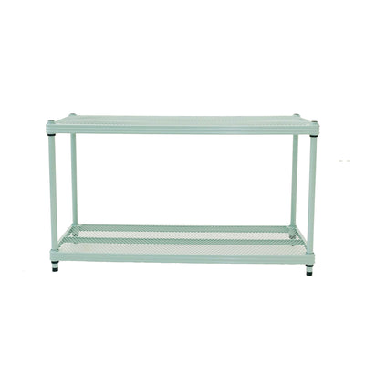 Design Ideas 2 Tier Full Size Metal Storage Shelving Unit, Sage Green (Used)