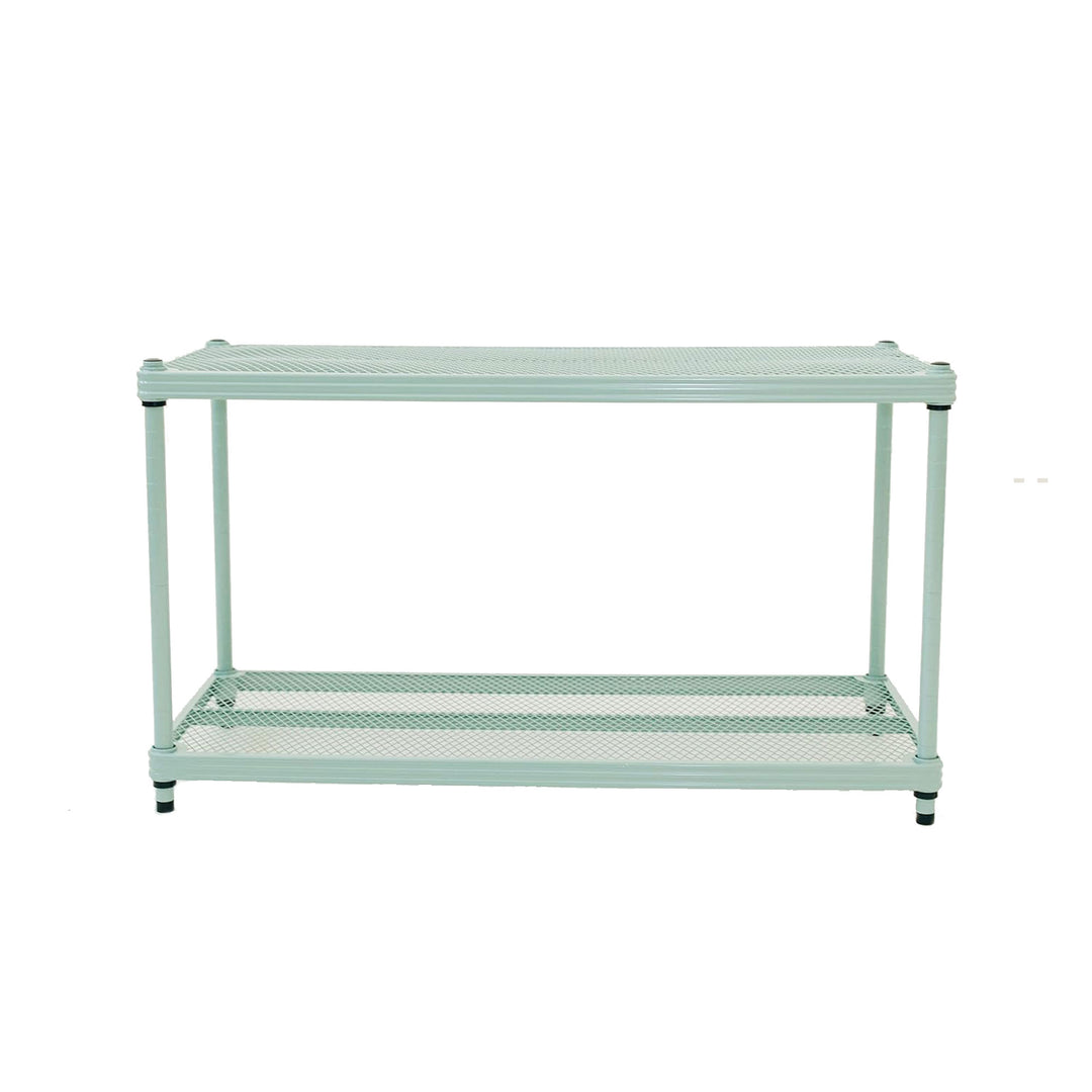 Design Ideas 2 Tier Full Size Metal Storage Shelving Unit, Sage Green (Open Box)