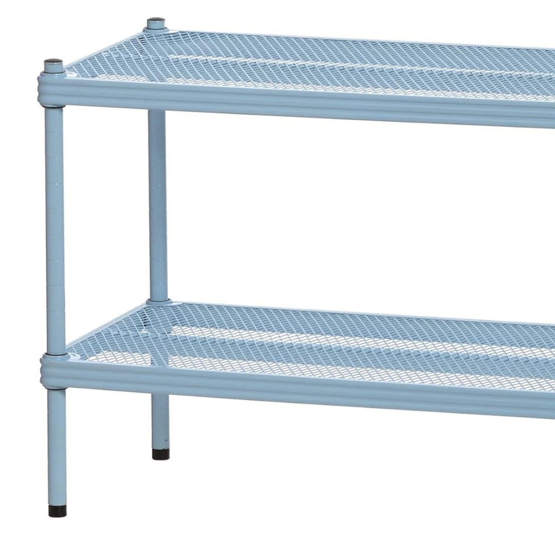 Design Ideas 2 Tier Full Metal Storage Shelving Unit Rack, Sky Blue (Used)