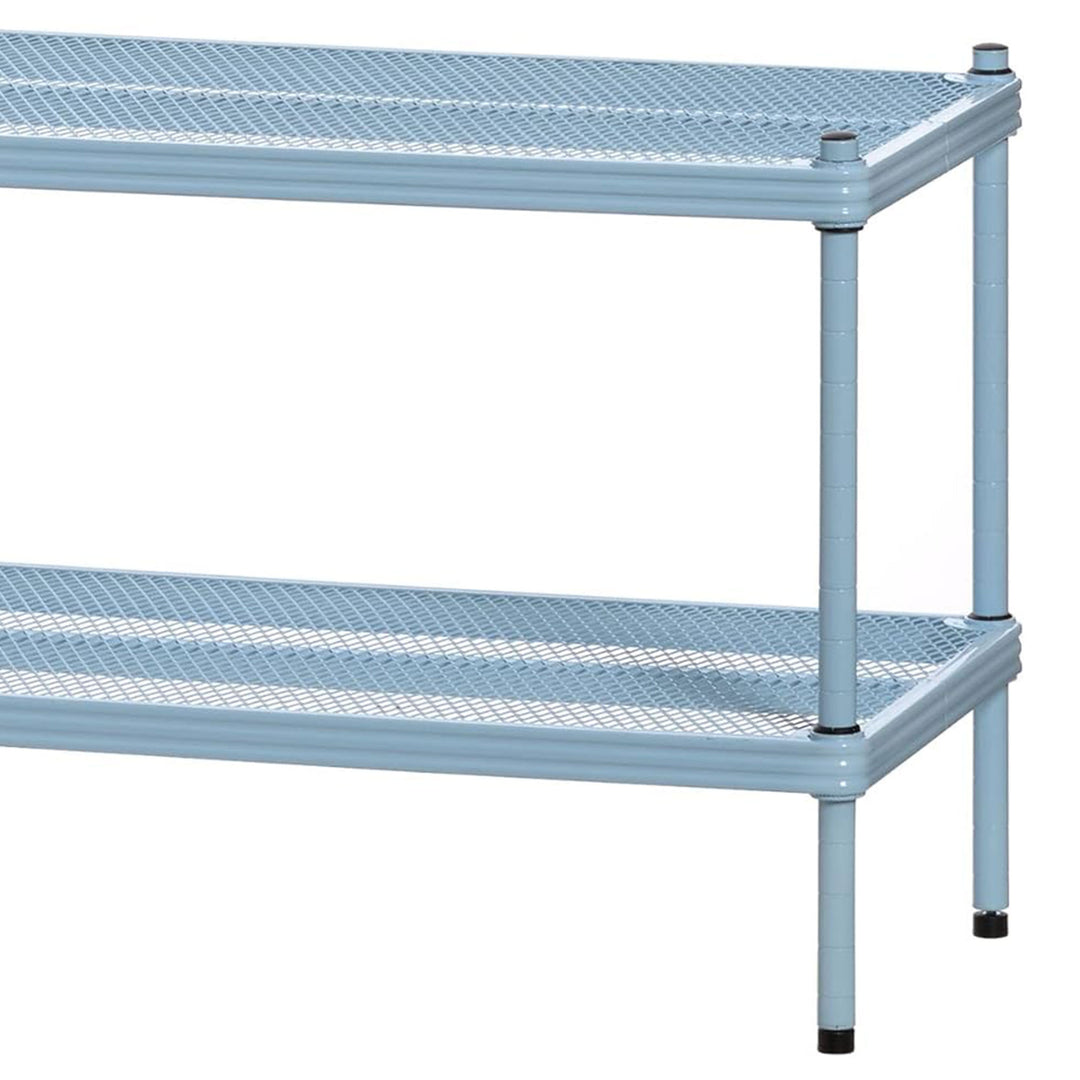 Design Ideas 2 Tier Full Metal Storage Shelving Unit Rack, Sky Blue (Used)