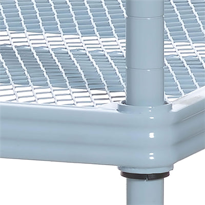 Design Ideas 2 Tier Full Metal Storage Shelving Unit Rack, Sky Blue (Open Box) - VMInnovations