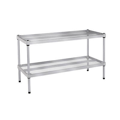Design Ideas 2 Tier Full-Size Metal Storage Shelving Unit Rack, Silver (Used) - VMInnovations
