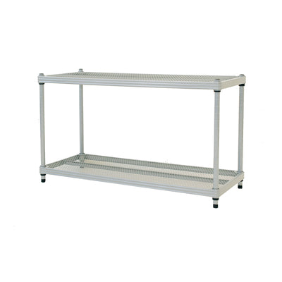 Design Ideas 2 Tier Full-Size Metal Storage Shelving Unit Rack, Silver (Used) - VMInnovations