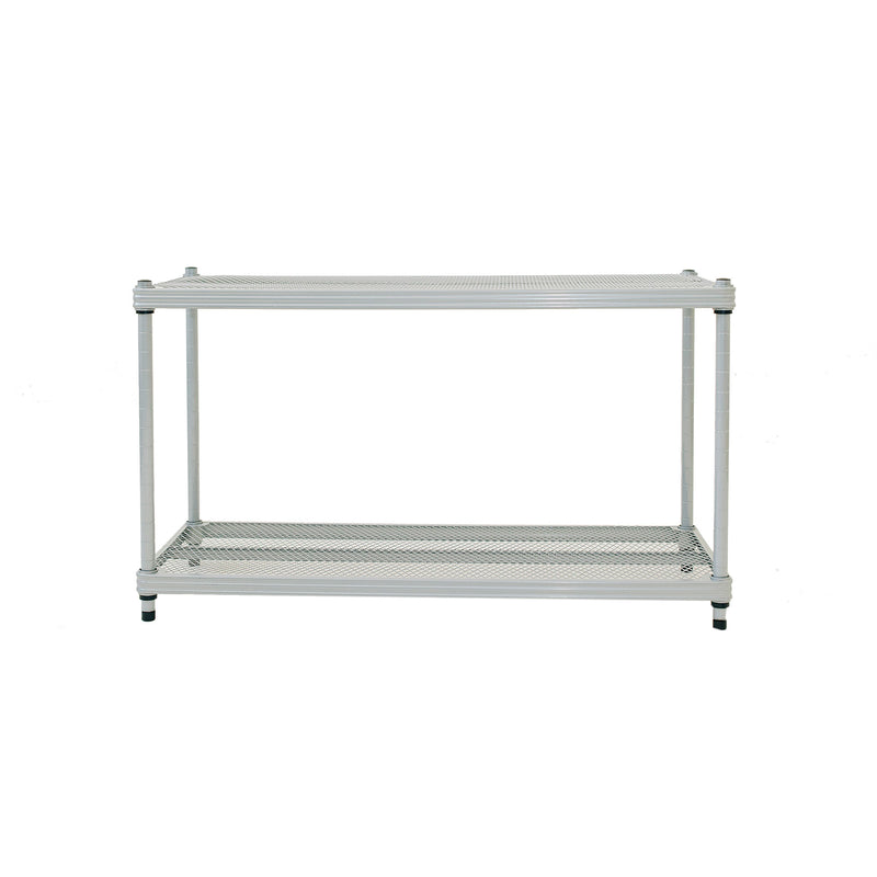 Design Ideas 2 Tier Full-Size Metal Storage Shelving Unit Rack, Silver(Open Box)