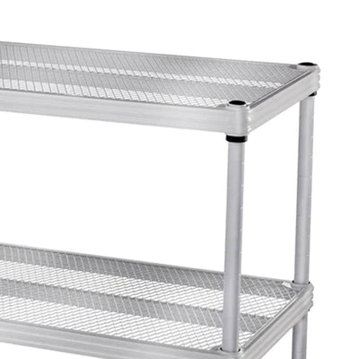 Design Ideas MeshWorks 2 Tier Full-Size Metal Storage Shelving Unit Rack, Silver - VMInnovations