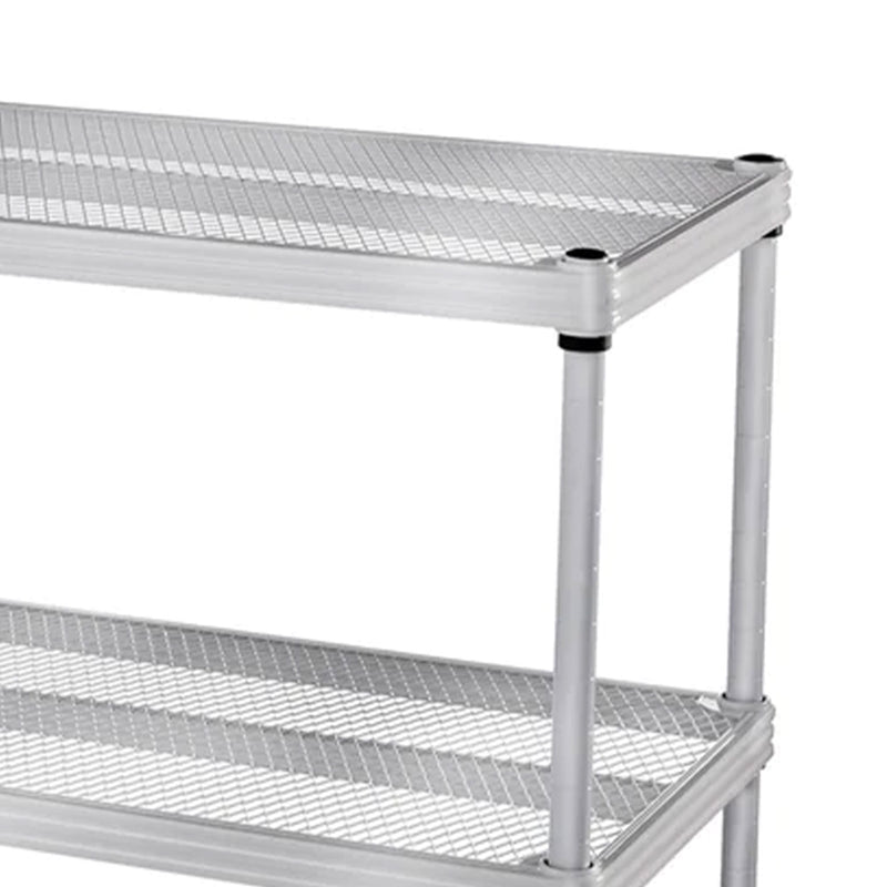 Design Ideas 2 Tier Full-Size Metal Storage Shelving Unit Rack, Silver (Used)