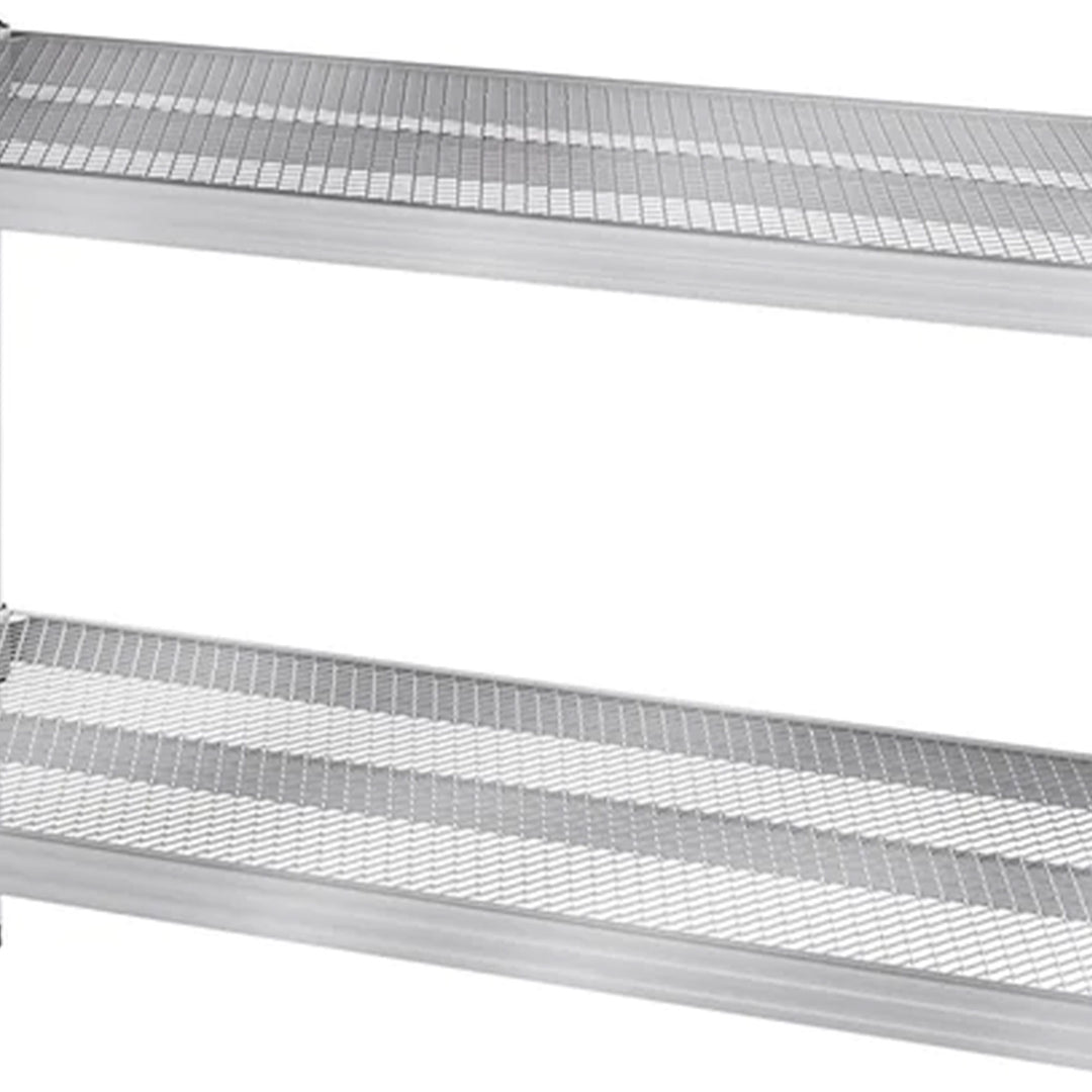 Design Ideas 2 Tier Full-Size Metal Storage Shelving Unit Rack, Silver(Open Box)