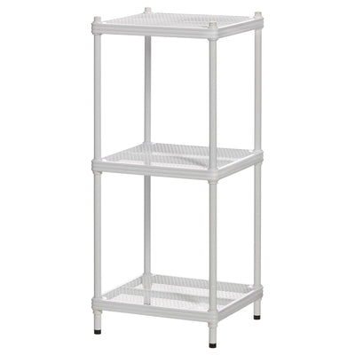 Design Ideas 3 Tier Tower Metal Storage Shelving Unit Rack, White (Used)