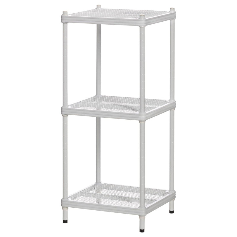 Design Ideas 3 Tier Tower Metal Storage Shelving Unit Rack, White (Used)