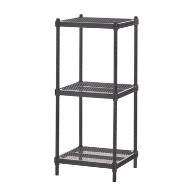 Design Ideas MeshWorks 3 Tier Tower Metal Storage Shelving Unit Rack, Black