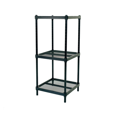 Design Ideas MeshWorks 3 Tier Tower Metal Storage Shelving Unit Rack, Black - VMInnovations