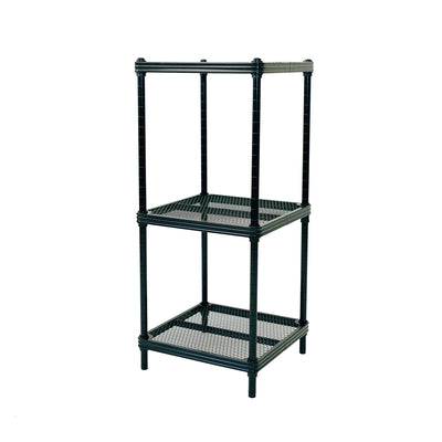 Design Ideas MeshWorks 3 Tier Tower Metal Storage Shelving Unit Rack, Black