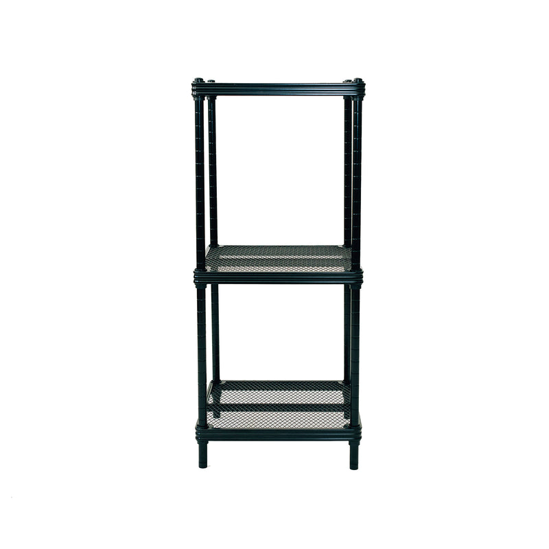 Design Ideas MeshWorks 3 Tier Tower Metal Storage Shelving Unit Rack, Black