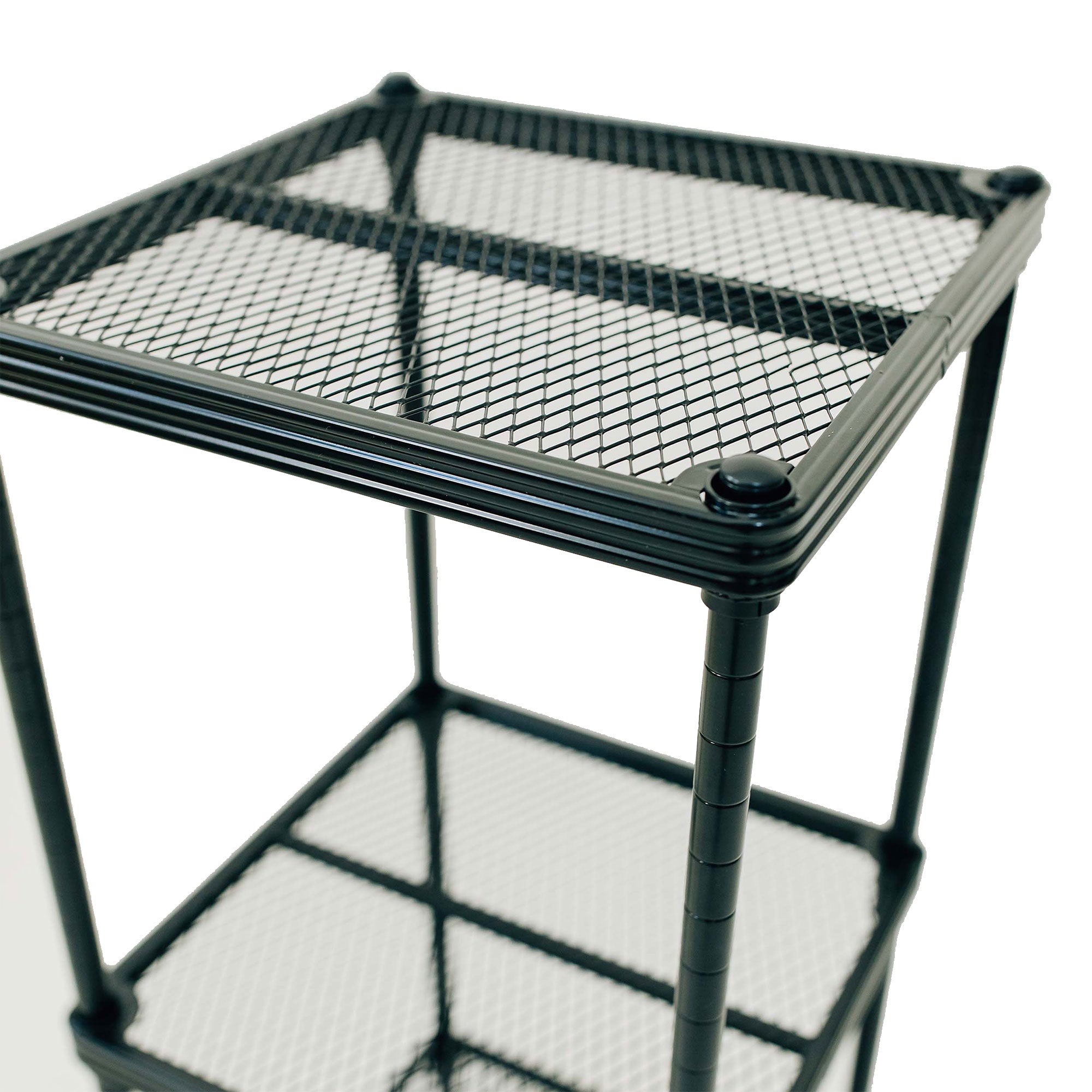 Design Ideas MeshWorks 3 Tier Tower Metal Storage Shelving Unit Rack, Black - VMInnovations