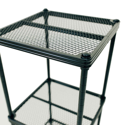 Design Ideas MeshWorks 3 Tier Tower Metal Storage Shelving Unit Rack, Black - VMInnovations