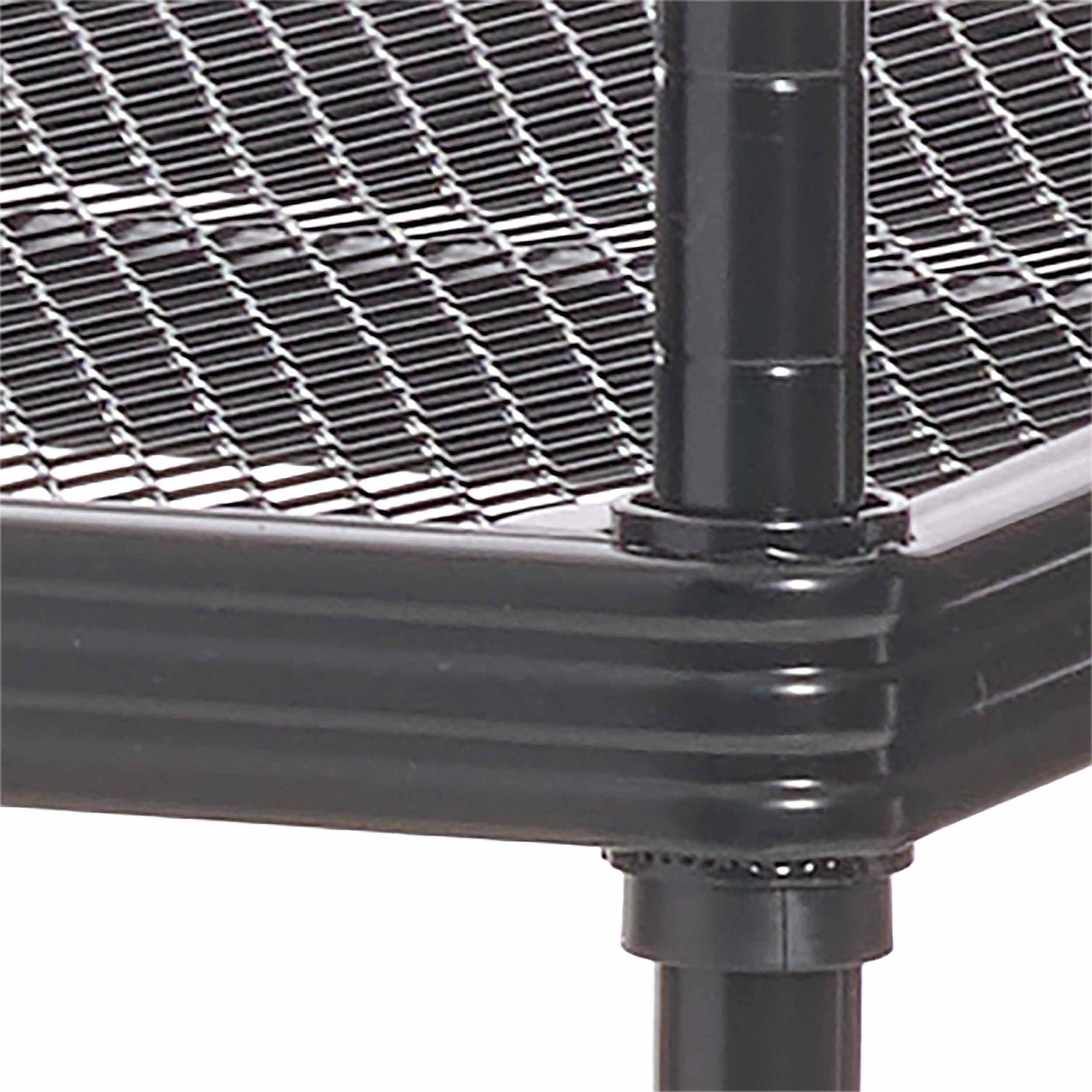 Design Ideas MeshWorks 3 Tier Tower Metal Storage Shelving Unit Rack, Black - VMInnovations