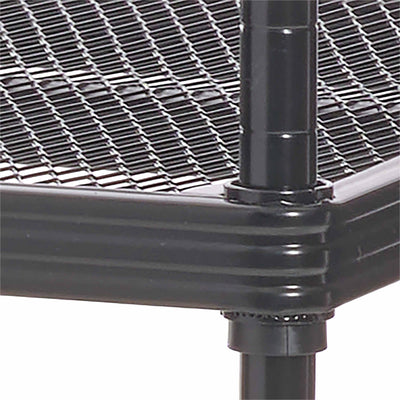 Design Ideas MeshWorks 3 Tier Tower Metal Storage Shelving Unit Rack, Black - VMInnovations