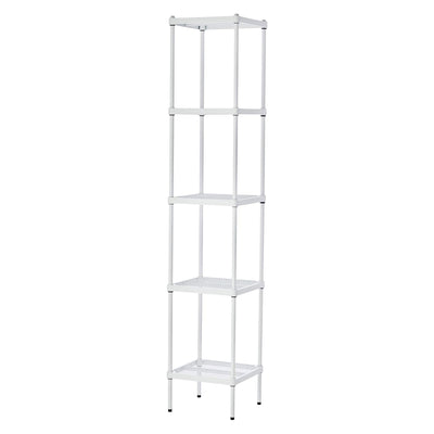 Design Ideas MeshWorks 5 Tier Tower Metal Storage Shelving Unit Rack, White - VMInnovations