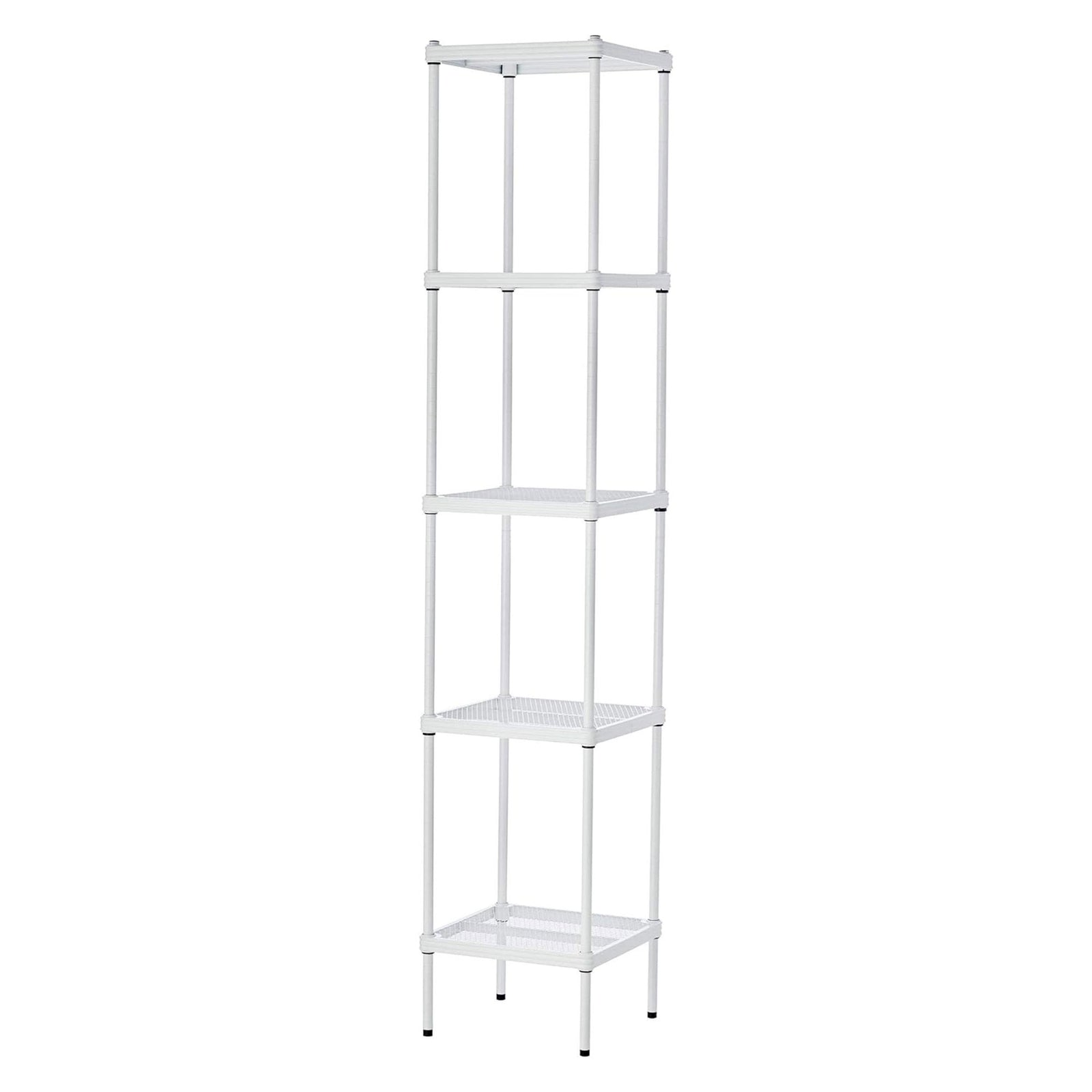 Design Ideas MeshWorks 5 Tier Tower Metal Shelving Unit Rack, White (Open Box) - VMInnovations