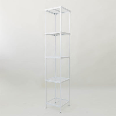 Design Ideas 5 Tier Tower Metal Storage Shelving Unit Rack, White (For Parts)