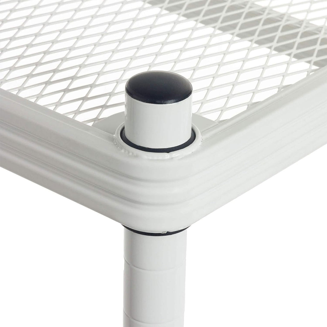 Design Ideas 5 Tier Tower Metal Storage Shelving Unit Rack, White (Used)