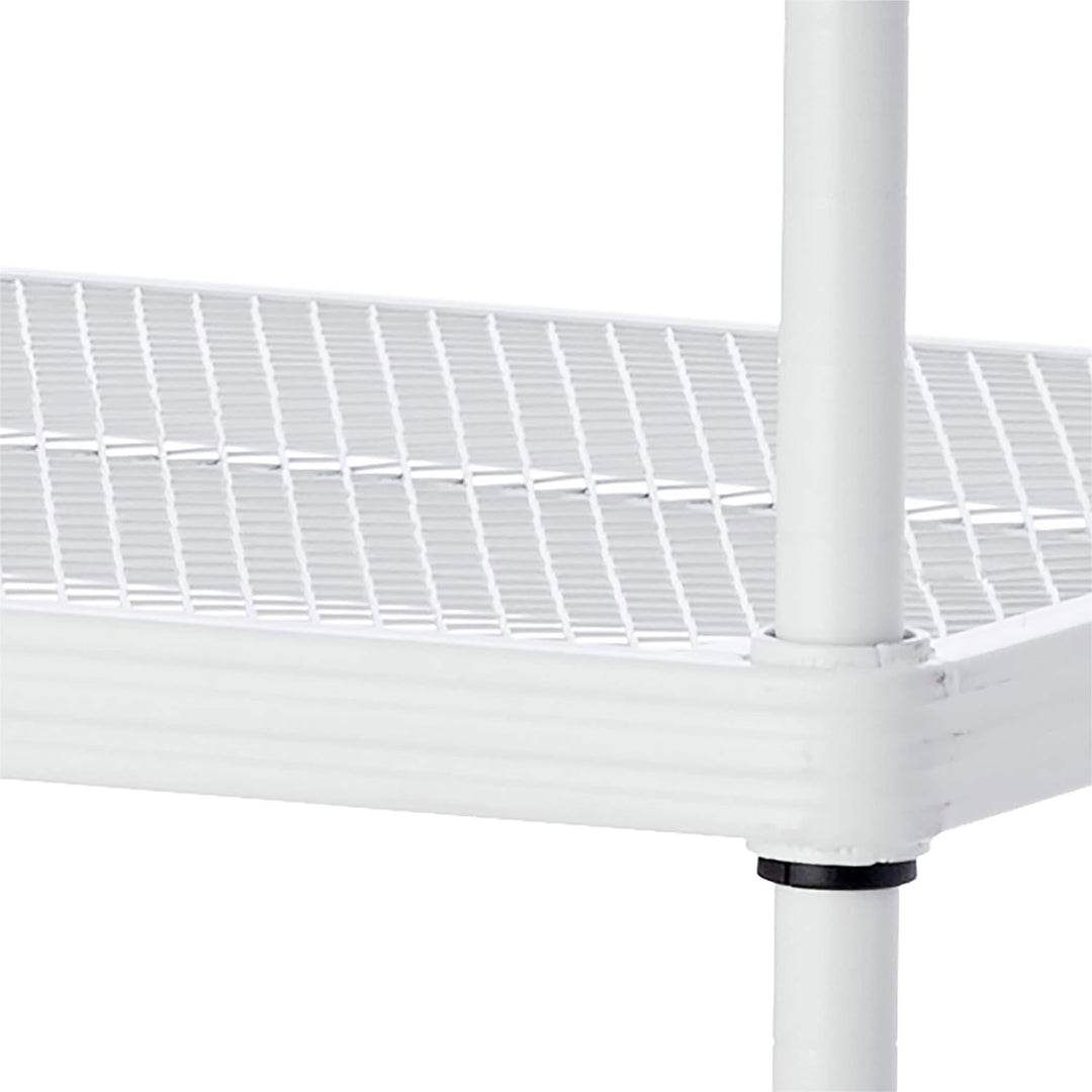 Design Ideas 5 Tier Tower Metal Storage Shelving Unit Rack, White (Used)