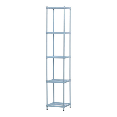 Design Ideas 5 Tier Tower Metal Storage Shelving Unit Rack, Sky Blue (Used)