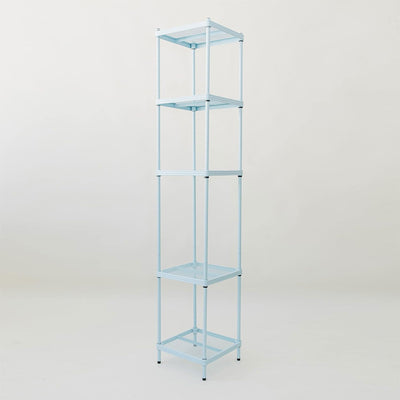 Design Ideas 5 Tier Tower Metal Storage Shelving Unit Rack, Sky Blue (Used)