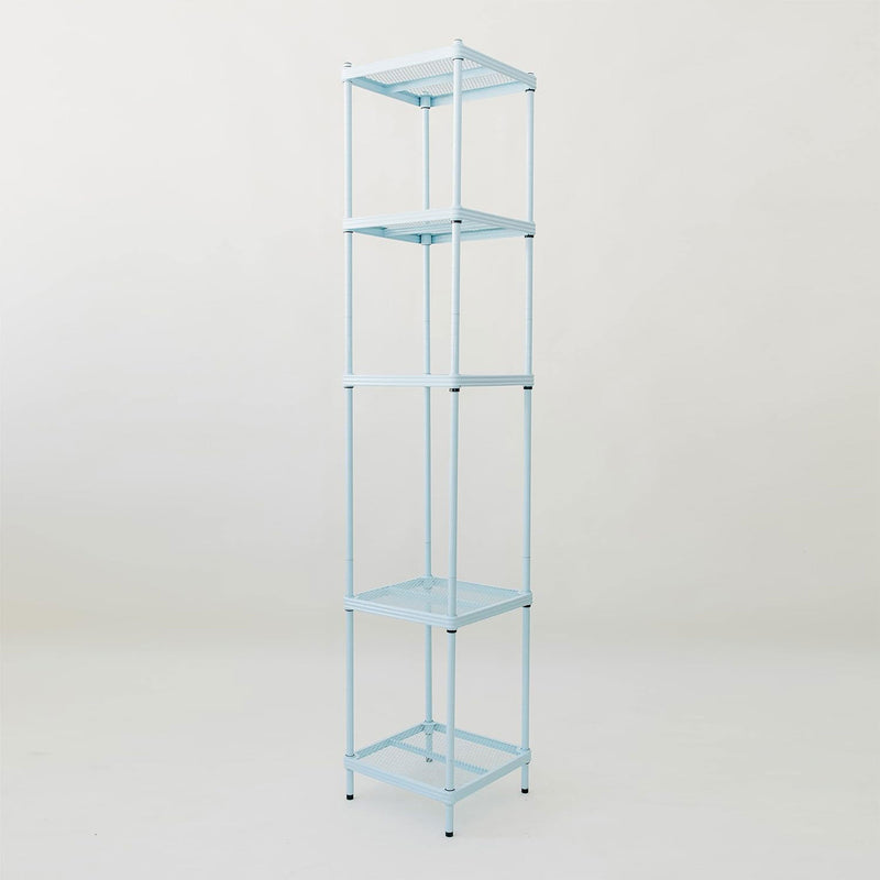 Design Ideas 5 Tier Tower Metal Storage Shelving Unit Rack, Sky Blue (Used)