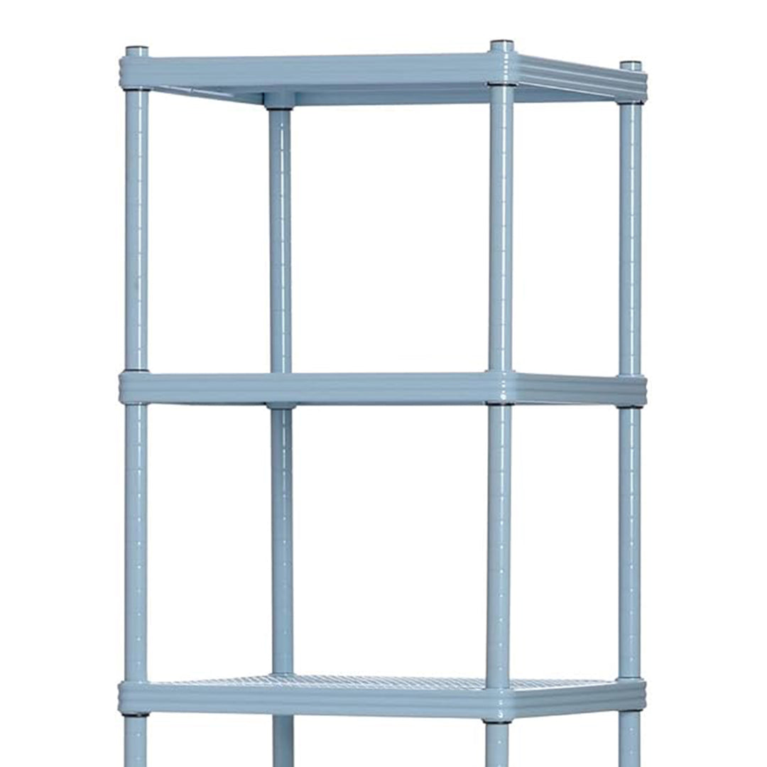 Design Ideas MeshWorks 5 Tier Tower Metal Storage Shelving Unit Rack, Sky Blue