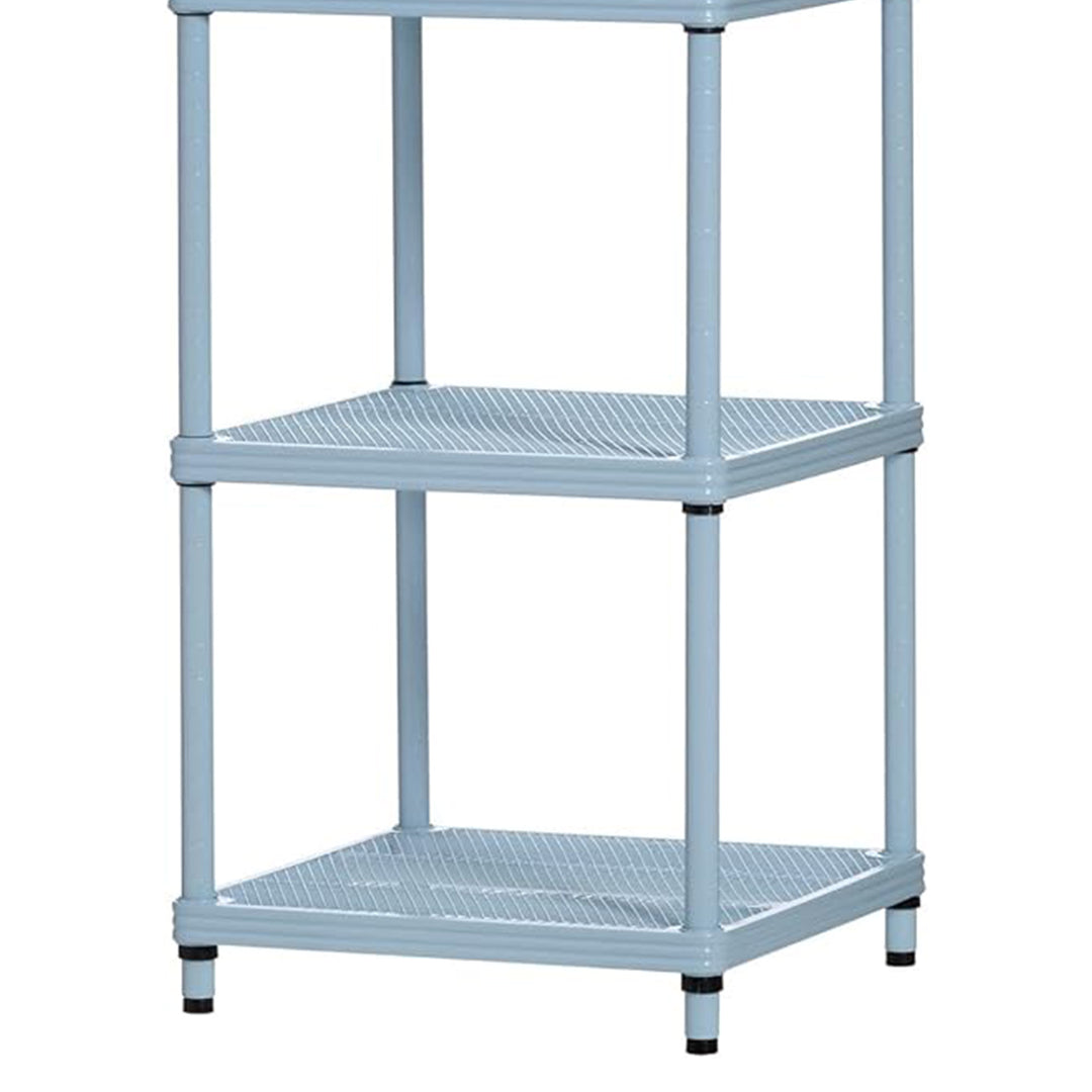 Design Ideas MeshWorks 5 Tier Tower Metal Storage Shelving Unit Rack, Sky Blue