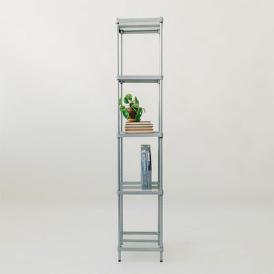 Design Ideas MeshWorks 5 Tier Tower Metal Storage Shelving Unit Rack, Silver - VMInnovations