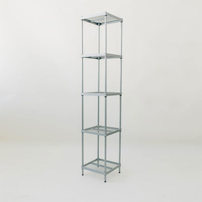 Design Ideas MeshWorks 5 Tier Tower Metal Storage Shelving Rack, Silver (Used)