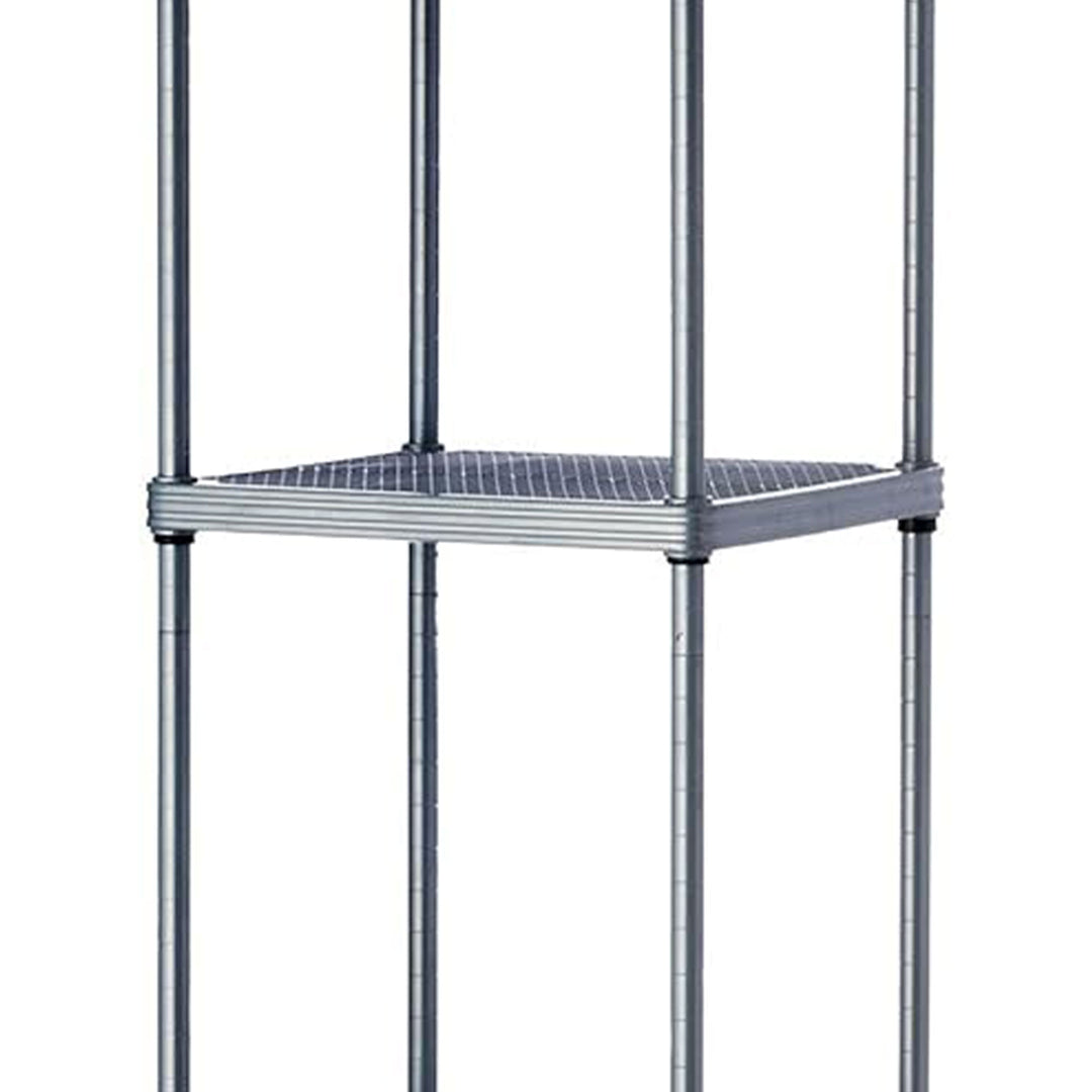 Design Ideas MeshWorks 5 Tier Tower Metal Storage Shelving Rack, Silver (Used)