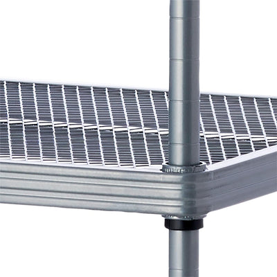 Design Ideas MeshWorks 5 Tier Tower Metal Storage Shelving Unit Rack, Silver - VMInnovations