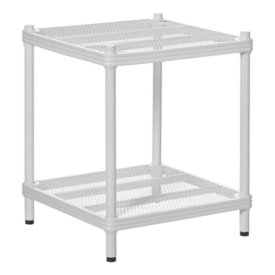 Design Ideas MeshWorks 2 Tier Narrow Metal Storage Shelving Rack, White (Used)