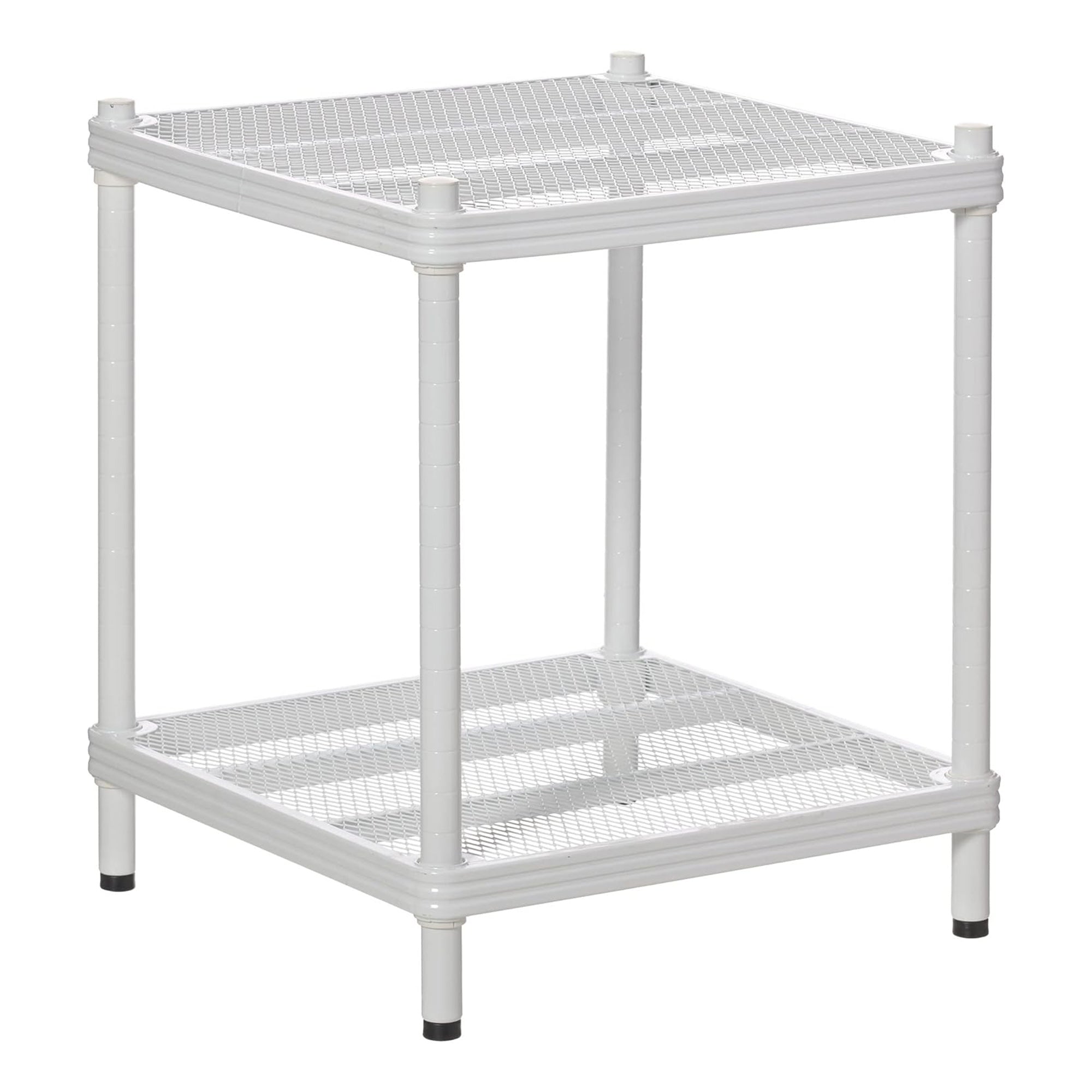 Design Ideas MeshWorks 2 Tier Narrow Metal Storage Shelving Rack, White (Used) - VMInnovations