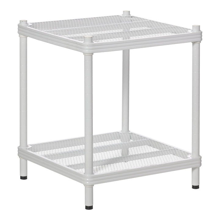Design Ideas MeshWorks 2 Tier Narrow Metal Storage Shelving Rack, White (Used) - VMInnovations