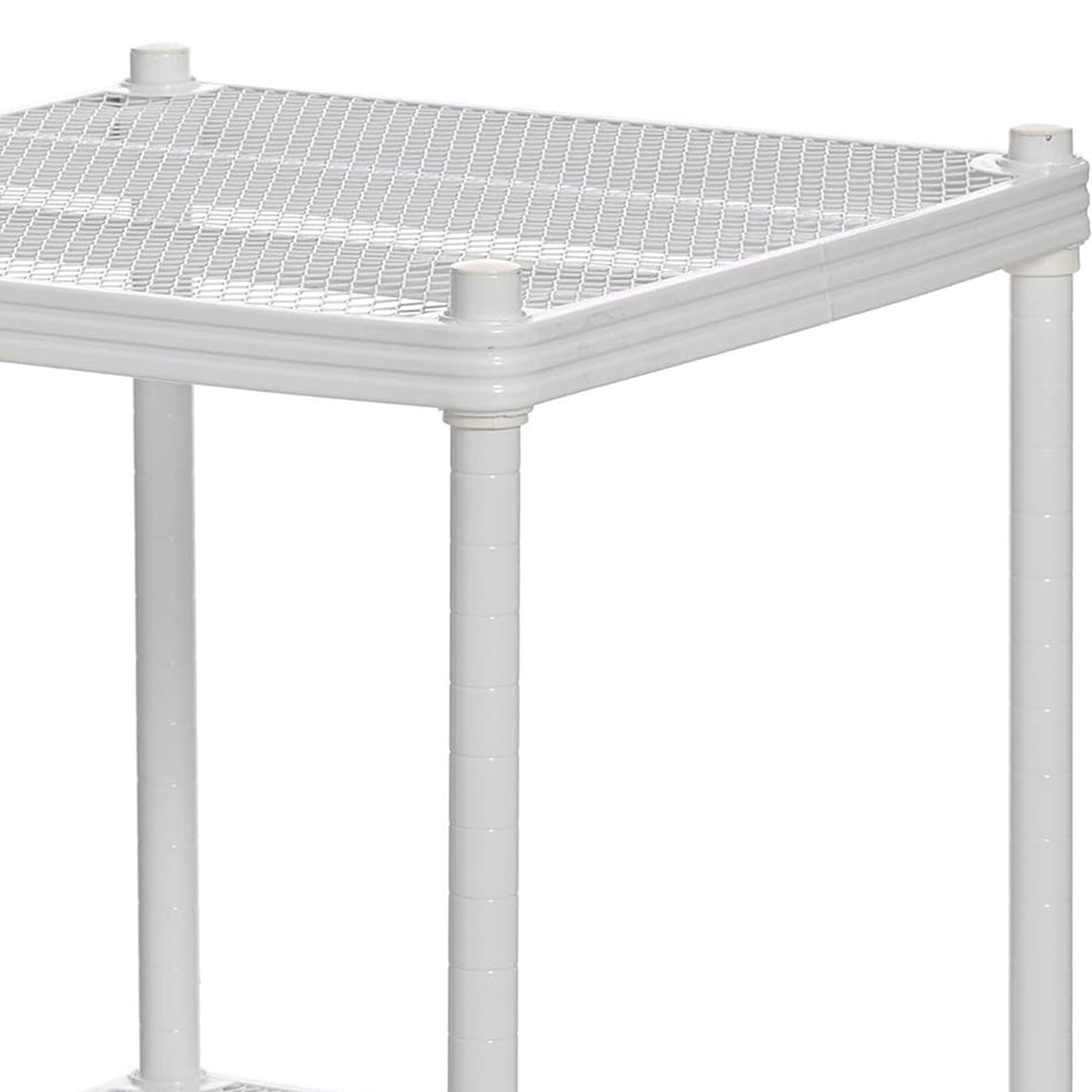 Design Ideas MeshWorks 2 Tier Narrow Metal Storage Shelving Rack, White (Used) - VMInnovations
