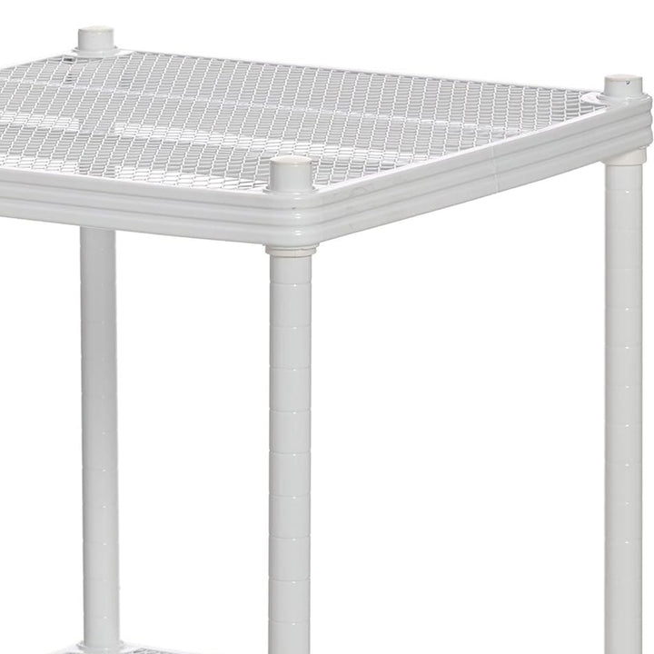 Design Ideas MeshWorks 2 Tier Narrow Metal Storage Shelving Rack, White (Used) - VMInnovations