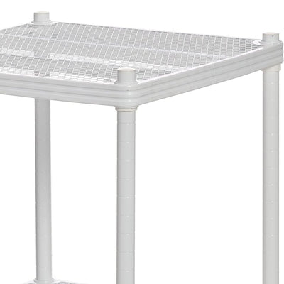 Design Ideas MeshWorks 2 Tier Narrow Metal Storage Shelving Unit Rack, White