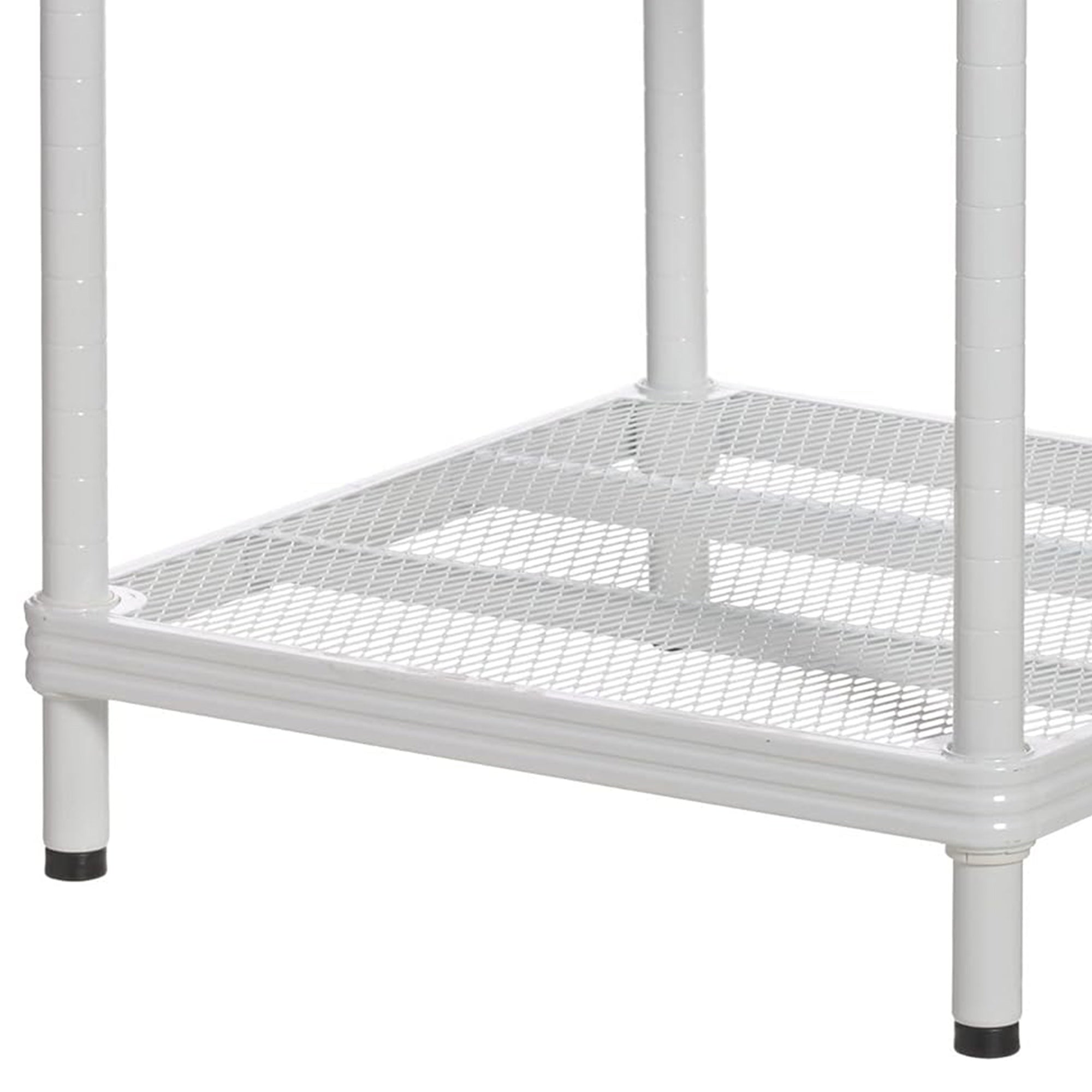 Design Ideas MeshWorks 2 Tier Narrow Metal Storage Shelving Unit Rack, White - VMInnovations