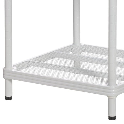 Design Ideas MeshWorks 2 Tier Narrow Metal Storage Shelving Unit Rack, White - VMInnovations